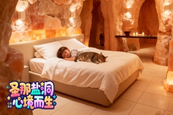 合川仿真洞穴盐疗房酒店案例简约而不失时尚感